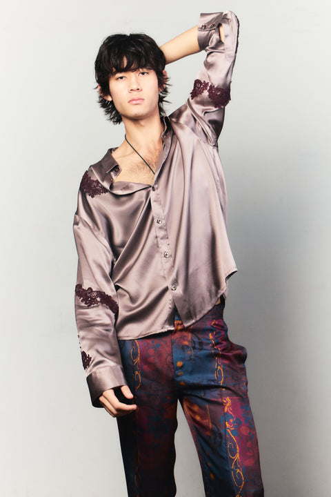 Rêve Silk Twill Pants in Nouveau