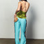 The Tassel Halter Tie Silk Top in Laurel