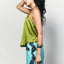 The Tassel Halter Tie Silk Top in Laurel