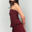 The Fan Pleated Tube Top in Rosewood