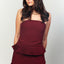 The Fan Pleated Tube Top in Rosewood