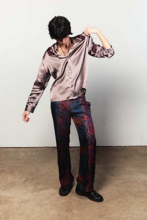 Rêve Silk Twill Pants in Nouveau