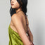 The Tassel Halter Tie Silk Top in Laurel