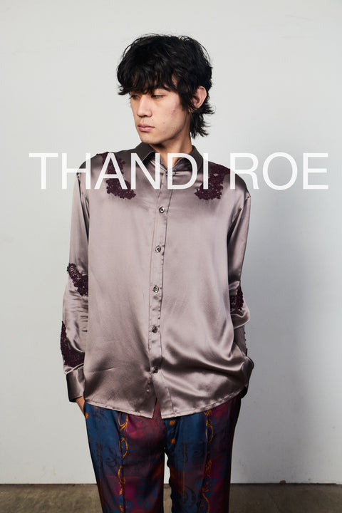 The Hôtel Long Sleeve Silk Twill Shirt in Dragonfly